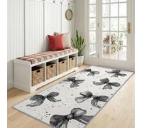 Alfombra de pasillo romántica vintage 60x120 cm Lavable, Minimalista Nudo Blanco y Negro Lunares Alfombra Corredor Suave - Blanco Roto Moqueta Pasaje para Entrada Cocina Dormitorio Launtry