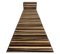 Alfombra de pasillo ROYAL 5374 ONDAS RAYAS beige / marrón 70cm 70x770 cm
