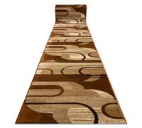 Alfombra de pasillo ROYAL HE405 GEOMÉTRICO marrón / crema 70cm 70x770 cm