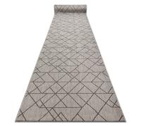 Alfombra de pasillo sisal SION 6051 Geométrico Tejido plano gris 120 cm 120x890 cm