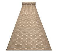 Alfombra de pasillo sisal SION 6052 Marco geométrico Tejido plano beige 120 cm 120x400 cm