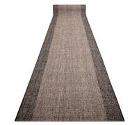 Alfombra de pasillo sisal SION 6053 Marco Tejido plano negro / marrón 100 cm 100x270 cm