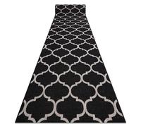 Alfombra de pasillo SIZAL FLOORLUX modelo 20608 Espaldera marroquí negro / plateado 80 cm 80x160 cm
