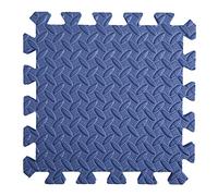 Alfombra de patchwork, 12 piezas de colchonetas de espuma entrelazadas con borde, tapete de rompecabezas, tapetes de suelo, alfombras suaves y gruesas, tapete de juego para gimnasio, 30 x 30 cm, azul