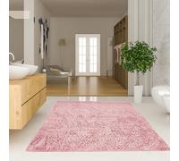 Alfombra de pelo largo de 120 x 160 cm, suave, para salón, diseño moderno, ideal para dormitorio y salón, color rosa