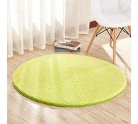 Alfombra de Pelo Largo Sintético Antideslizante Lavable Tapete Redondo Súper Suave Estera de Felpa para Niños Alfombrilla de Decoración para Dormitorio Sala de Estar manzana verde Diámetro 160CM