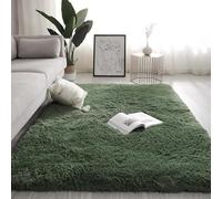Alfombra de pelo largo suave y esponjosa, 200 x 200 cm, lavable a máquina, antideslizante, resistente al desgaste, para dormitorio, tejido apretado, no se desprende, perfecta para sala de estar