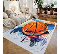 Alfombra De Pelota Antideslizante Deportiva Alfombras De Área De Impresión De Baloncesto De Fútbol Felpudo para Dormitorio Sala De Estar Alfombra De Cocina 50X80Cm