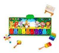Alfombra de Piano para niños Alfombra Musical Educativa con Tambor | Juguete Musical Educativo para cochecito guardería cuna silla de coche juego ducha cumpleaños viaje