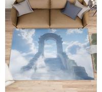 Alfombra de piedra aérea para salón, grande, 160 x 230 cm, diseño de arco del cielo, alfombra para dormitorio, alfombra de suelo con vista al cielo, no se desprende, para guardería, oficina, sala de