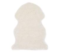 Alfombra de piel de oveja sintética blanco 60x90 cm