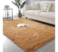 Alfombra de piel sintética de oveja suave, antideslizante, lujosa, ultraabsorbente, para sala de juegos, sala de estar, decoración de sala de estar, color marrón claro