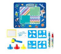 Alfombra de pintura al agua, alfombra de coloración al agua, alfombra reutilizable de garabatos de agua, 100 x 80 cm, con bolígrafo y pincel, alfombra de pintura educativa, suministros de dibujo