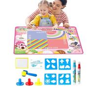 Alfombra de pintura al agua, alfombra de dibujo de agua,Alfombra reutilizable de garabatos de agua de 100 x 80 cm con bolígrafo y pincel - Alfombra de pintura educativa, suministros de dibujo