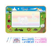 Alfombra de pintura al agua, alfombra de garabato de agua clara Aqua Water, dibujo libre de polvo 80x60cm, con herramientas de bolígrafo de agua, regalos de cumpleaños y Navidad para niños