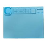 Alfombra de pintura de silicona, estera de arte de silicona con 1 taza de agua, estera de plegable de bricolaje con paleta de colores, tablero de plastilina portátil, kits de pintura de