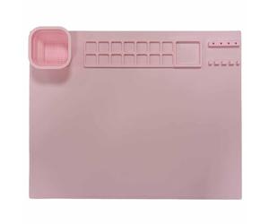 Alfombra de pintura de silicona, estera de arte de silicona con 1 taza de agua, estera de plegable de bricolaje con paleta de colores, tablero de plastilina portátil, kits de pintura de