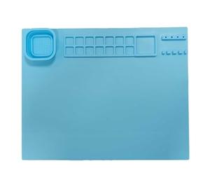 Alfombra de pintura de silicona, estera de arte de silicona con 1 taza de agua, estera de plegable de bricolaje con paleta de colores, tablero de plastilina portátil, kits de pintura de