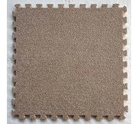 Alfombra De Piso Entrelazada Engrosada, Losetas De Alfombra De Espuma De Rompecabezas De Felpa, Alfombra De Área Esponjosa, Decoración Del Hogar, 24 X 24 Pulgadas, 16 Piezas - 60 Pies Cuadrados (Café