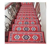 Alfombra de poliéster con Borde Redondeado para escalones de Madera, mármol, Hierro baldosas. Antideslizante, sin Cinta Adhesiva, para escaleras Interior(6PCS B,25.6x9.4x1.2)