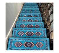 Alfombra de poliéster con Borde Redondeado para escalones de Madera, mármol, Hierro baldosas. Antideslizante, sin Cinta Adhesiva, para escaleras Interior(6PCS A,31.5x9.4x1.2)