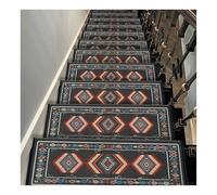 Alfombra de poliéster con Borde Redondeado para escalones de Madera, mármol, Hierro baldosas. Antideslizante, sin Cinta Adhesiva, para escaleras Interior(6PCS D,31.5x9.4x1.2)