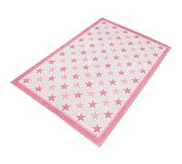 Alfombra de poliester estampada 80 x 120cm modelo PinkRedStars multicolor
