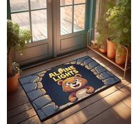Alfombra de primavera al aire libre, aventuras en luces alpinas: un viaje de oso a través del invierno, felpudo decorativo para dormitorio, puerta delantera, tamaño grande (50 x 80 cm)