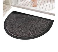 Alfombra de puerta absorbente, 40 x 60 cm, alfombrilla antideslizante para entrada, semicircular, secado rápido, absorbente, lavable, felpudos, para perros, patas, barro, terraza, porche, garaje
