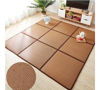 Alfombra de ratán natural antideslizante transpirable para sala de estar con bolsa de almacenamiento, ideal para dormir y gatear