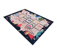 Alfombra de rayuela de 31 x 47 pulgadas, alfombra antideslizante para rayuela, alfombras de área de juegos para niños, suave y linda de dibujos animados para dormitorio, sala de juegos