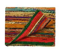 Alfombra de retales reciclados hecha a mano - Chindi - Multicolor - 150 x 90 cm