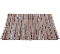 Alfombra de retales redonda, 90 x 150 cm, de algodón tejido a mano en piel marrón, muchas variaciones