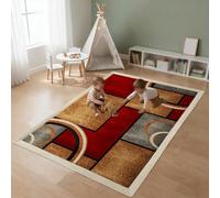 Alfombra de Sala de Alfombra Suave Lavable Moderna, Antideslizante.Manta de Juegos Alfombra Yoga,Ejercicio y Gateo De Terciopelo Coral Grueso Moderna 3cm Alfombra De Habitacion Bebe 130 x 200 cm