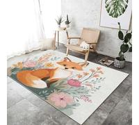 Alfombra de Sala de Estar 120 x 180 cm Alfombras de Pelo Corto y denso para dormitorios Lindo Zorrito, Extra Suave y fácil de Limpiar, Vistoso
