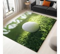 Alfombra de Sala de Estar 80 x 150 cm, Deporte Moderno Golf De Alto Nivel Alfombra Grande para Dormitorio de Adultos con Pelo Corto, Lavable y Antideslizante para decoración de Interiores, Verde