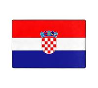Alfombra de sala de estar impresa con la bandera de la República de Croacia, 183 x 122 cm, para mesa de café, mesita de noche, oficina, balcón