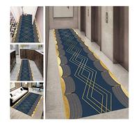 Alfombra de Sala Larga, Diseño Antideslizante de Estilo Retro, Borde Limpio, Antiestática de Microfibra de Corte, Aislamiento Acústico de la Sala de Estar de Entrada,/a/140X400Cm