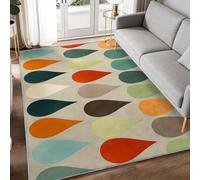 Alfombra de salón, 180 x 240 cm, lágrimas coloridas, alfombra de pasillo, nostalgia vintage habitación, decoración Felpudo antideslizante, alfombra lavable cómoda interior para dormir oficina hotel