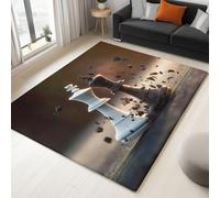 Alfombra de salón, 180 x 240 cm, lavable a máquina, alfombra de dormitorio antideslizante, pieza de ajedrez rota 3D para comer, oficina y más duradera y ecológica, pelo Ras moqueta, multicolor