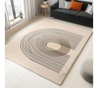 Alfombra de salón Beige 180 x 240 cm, Minimalista Sencillo Bohemio Lavable a máquina Antideslizante de Pelo Corto fácil de cuidar para salón Comedor hogar y Oficina.