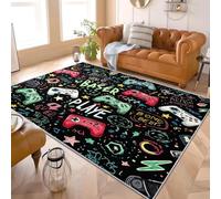 Alfombra de Salón de Pelo Corto 140x200 cm Controlador de Juego Genial Lavable y Antideslizante, Alfombra Interior Corte Bajo Multicolor Alfombras Esponjosa para Dormitorio y Habitación