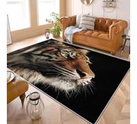 Alfombra de Salón de Pelo Corto 60x90 cm Animales Retrato de Tigre En Alta DefinicióN Lavable y Antideslizante, Alfombra Interior Corte Bajo Animal Alfombras Esponjosa para Dormitorio y Habitación