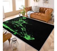 Alfombra de Salón de Pelo Corto 80x150 cm Moda Creatividad Movimiento NeóN Lavable y Antideslizante, Alfombra Interior Corte Bajo Negro Alfombras Esponjosa para Dormitorio y Habitación