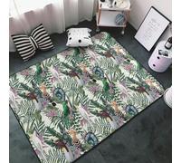 Alfombra de salón, diseño tropical de loros, antideslizante, lavable, 7,6 x 12,7 cm, para dormitorio, sala de estar, 152 x 99 cm