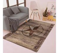 Alfombra De Salón Estrella De Cinco Puntas De Madera Retro Impresa En 3D Alfombra Pelo Corto Antideslizante Lavables Alfombra Habitación Dormitorio Alfombras De Cocina Alfombra De Entra /6597453552932