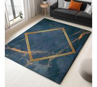 Alfombra de Salón Geometría del Mármol 60x120 cm Alfombras Pelo Corto Interior Moderna, Tapete Impresión Antideslizante Suave, para Salon, Dormitorio, Cuarto de Niños