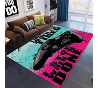 Alfombra de Salón Grande 3D Videojuego Alfombra de Habitación de Niño Adolescente Antideslizante Lavable Gamer Gamepad Area Carpet Running Gymnastics Mat Alfombras Infantil (Rosado,160 x 200 cm)