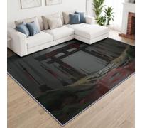Alfombra de salón lavable a máquina japonesa envejecida, antideslizante, suave, alfombra de dormitorio ecológica, puerta Torii de madera bruma bosque, 60 x 90 cm, pelo bajo suave, dormitorio, cocina