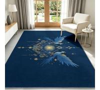 Alfombra de salón pájaro insignia mítica 80 x 150 cm, alfombra de pelo corto lavable moderna, arte fantástico antideslizante y suave para sala de estar, dormitorio y oficina